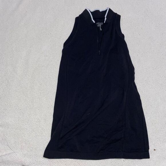 Athleta Black Tank Top with Zip Front Golf Shirt | Sz XS - Picture 2 of 4
